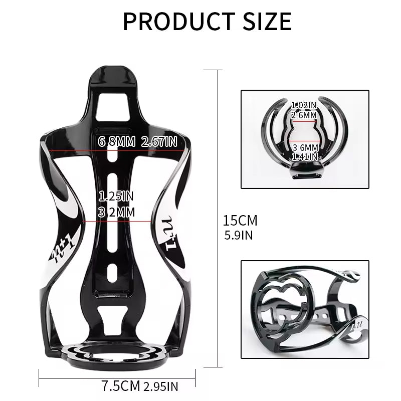 N+1 8-Shaped Bike Water Bottle Cage – Locking, Anti-Shake Nylon Holder for MTB & Road Bikes