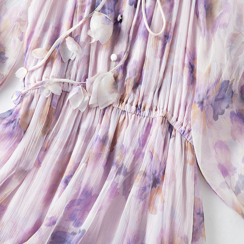 Long sleeved elastic waisted dress