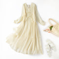 Babier Women's Summer New Silk Dress Beach Vacation Mulberry Silk Beach Long Dress