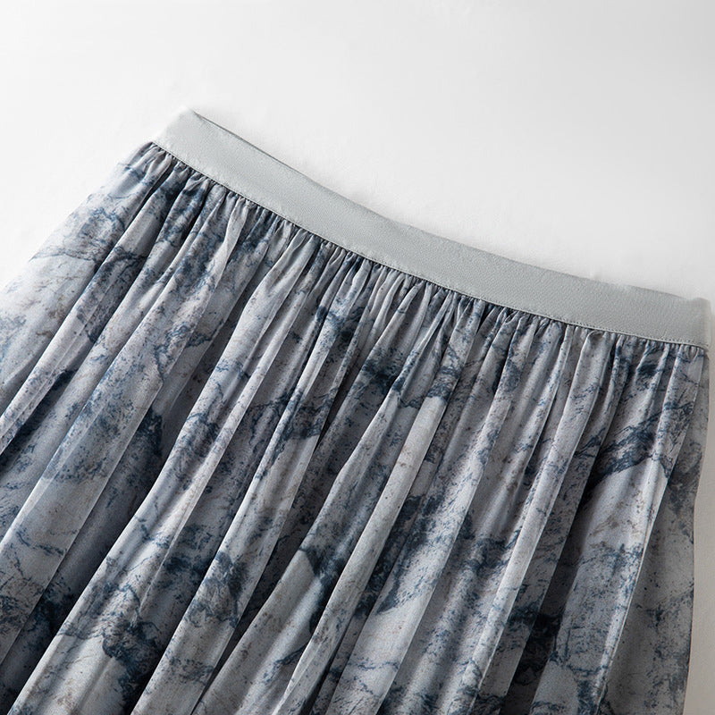 High waisted A-line hanging long skirt