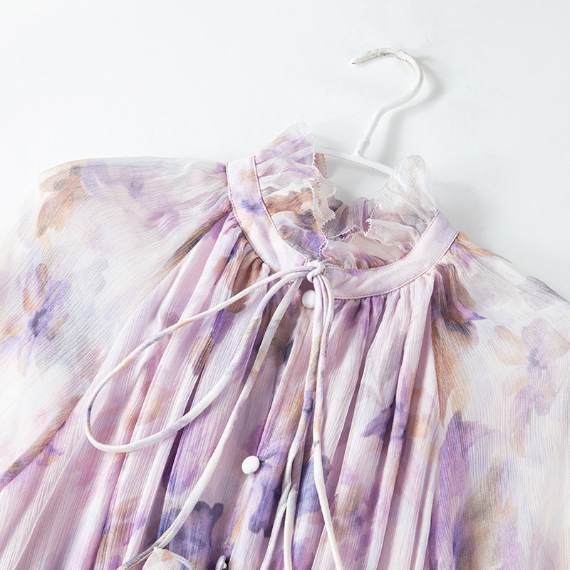 Long sleeved elastic waisted dress