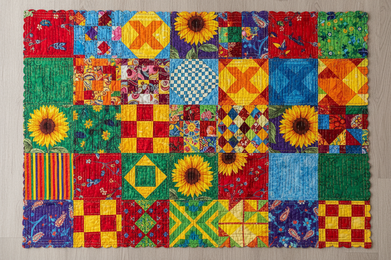 Bright Colored Quilt Backdrop